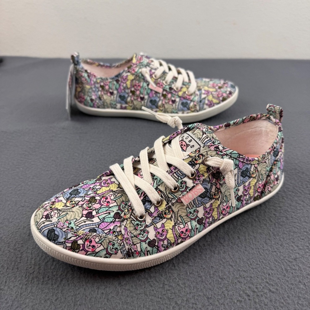 BOBS Skechers Beach Bingo Sneakers Womens 6.5 Multi Knitting Hearts 114094